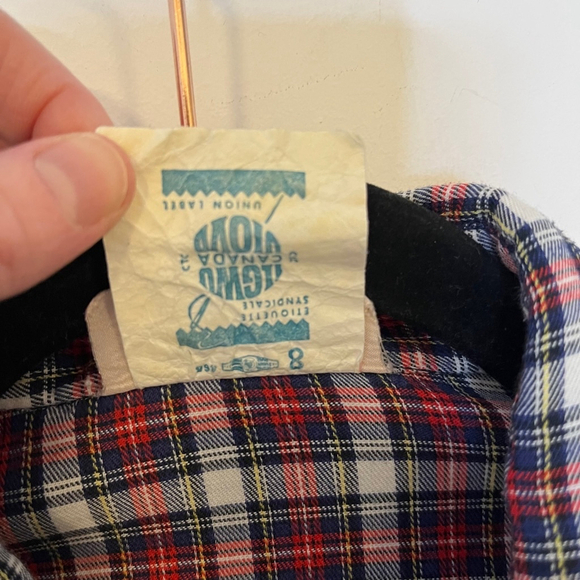 Girls Vintage Plaid Shift Dress Long Sleeves Ruffle Detail Yoke Tie Size 11/12 - Picture 11 of 12